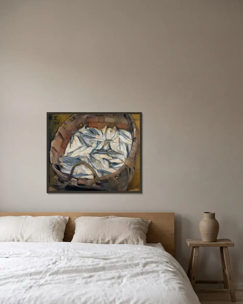 Baltiska sillar av Magnus Enckell inramad på en vägg