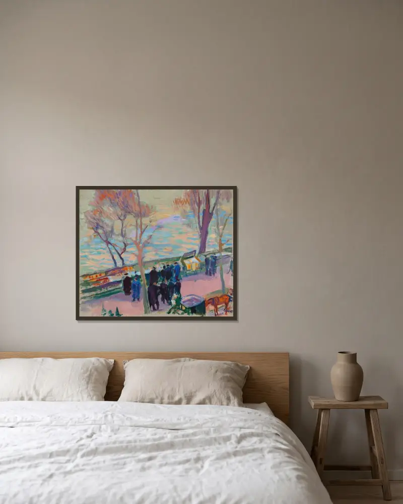 Seinens stränder av Magnus Enckell inramad på en vägg