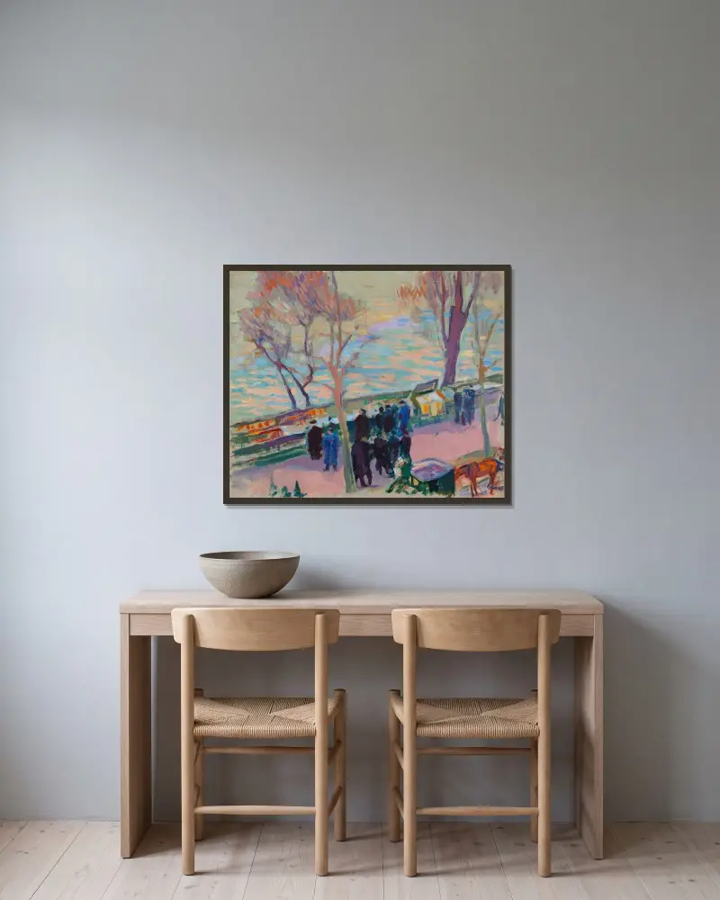 Seinens stränder av Magnus Enckell inramad på en vägg