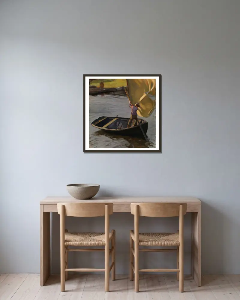 Chlapec a plachta, Magnus Enckell v rámu na stěně