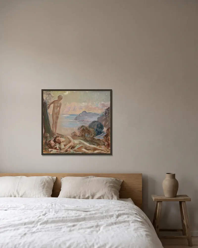 Diana och Endymion av Magnus Enckell inramad på en vägg
