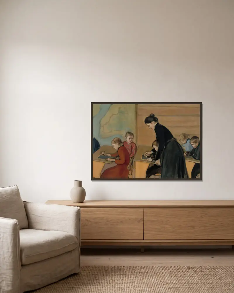 Szkoła elementarna, Magnus Enckell w ramie na ścianie