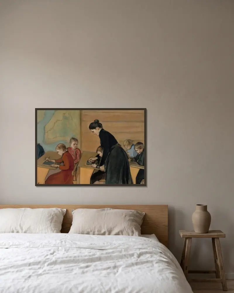 Szkoła elementarna, Magnus Enckell w ramie na ścianie