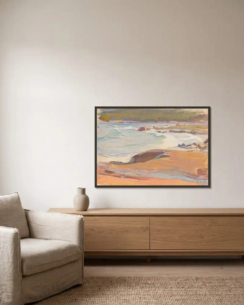 Från Suursaari av Magnus Enckell inramad på en vägg