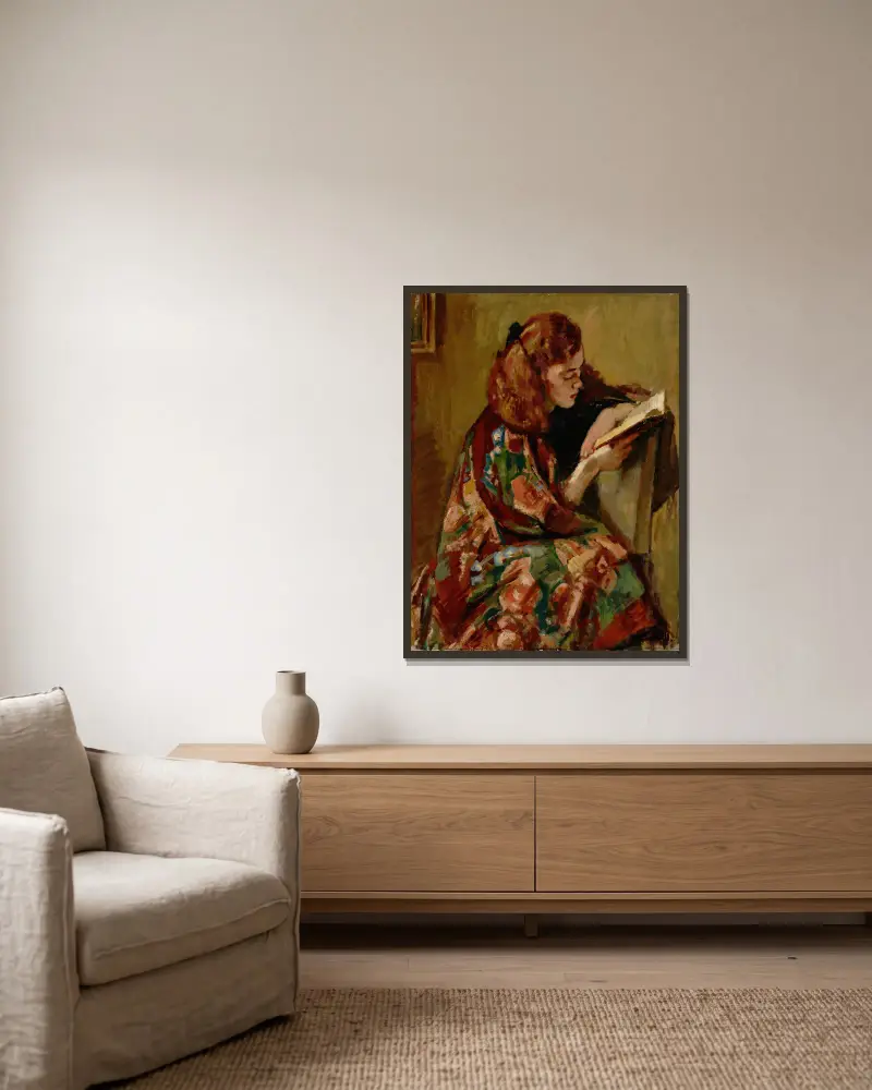 Dziewczynka czytająca, Magnus Enckell w ramie na ścianie