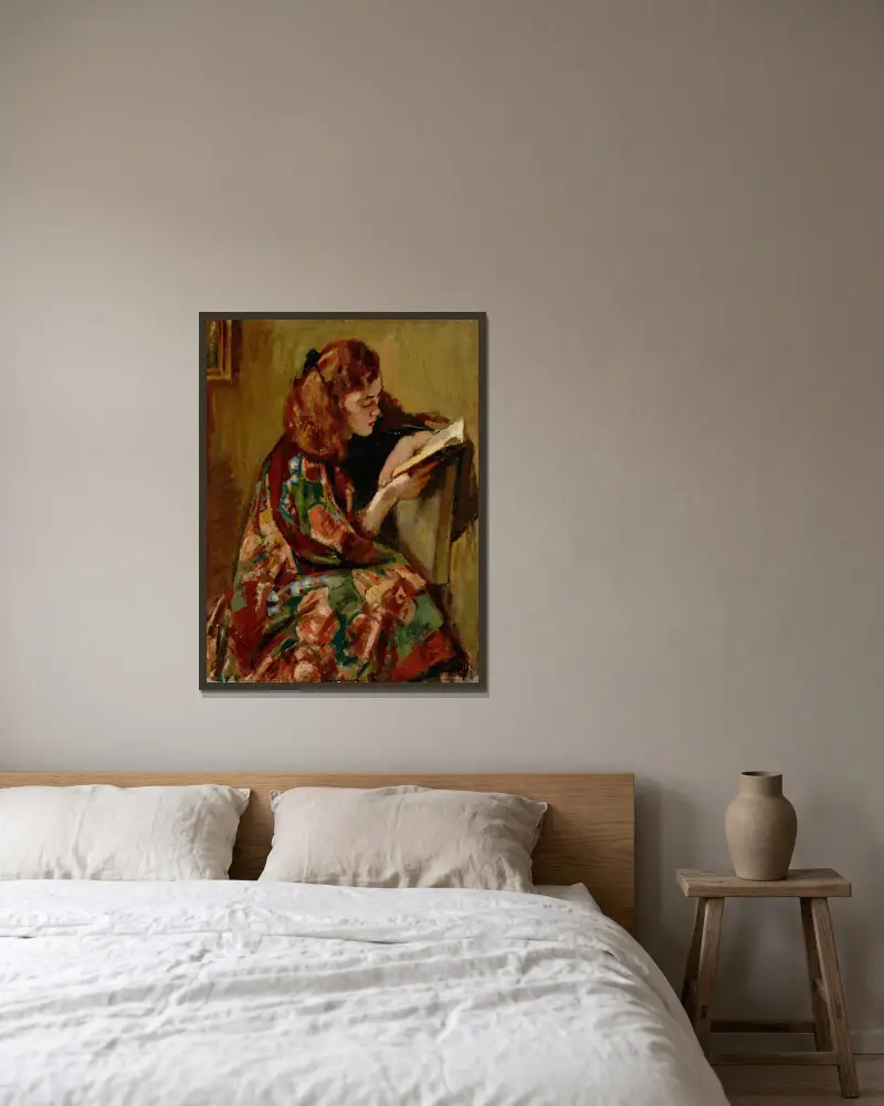Dziewczynka czytająca, Magnus Enckell w ramie na ścianie