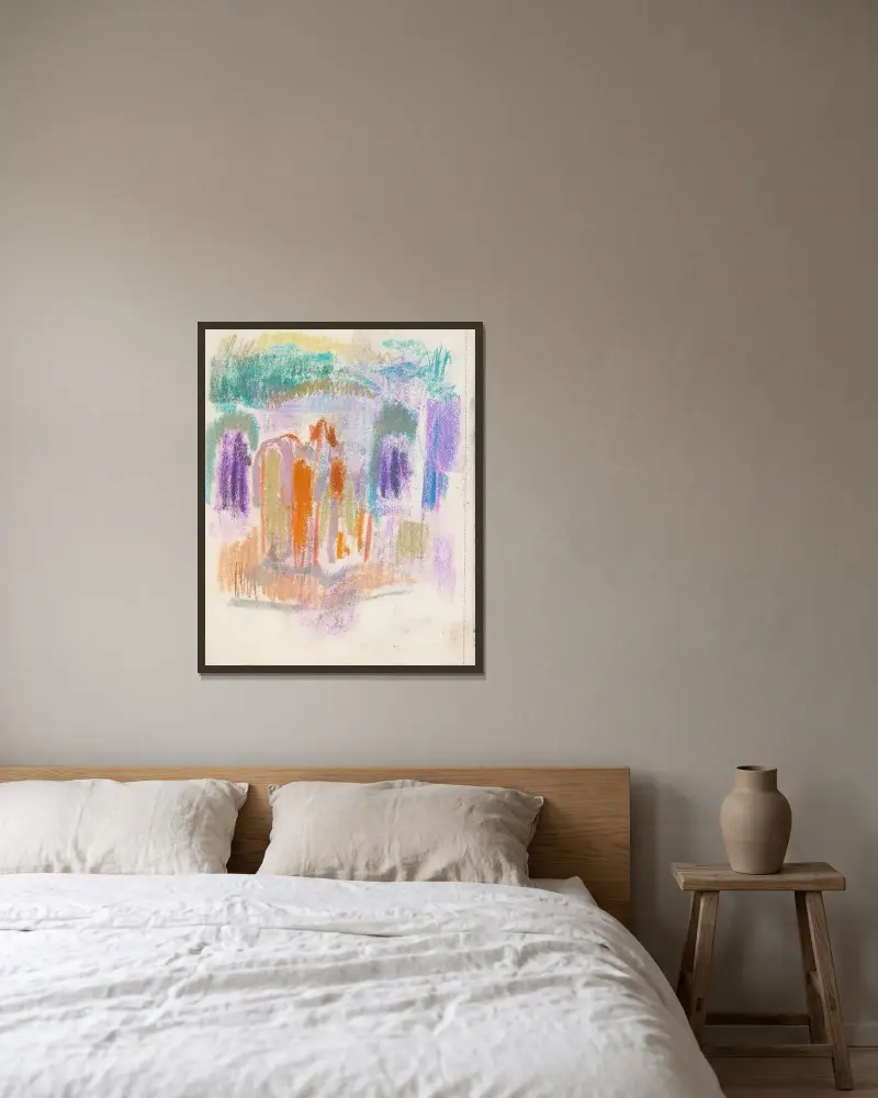 Utkast av Magnus Enckell inramad på en vägg