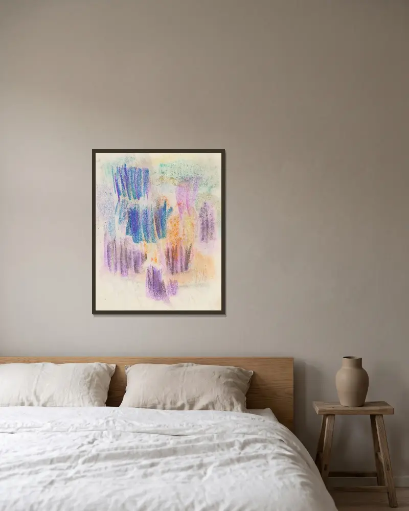 Utkast av Magnus Enckell inramad på en vägg