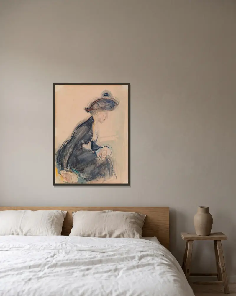 Mrs Anni Lagerborg av Magnus Enckell inramad på en vägg