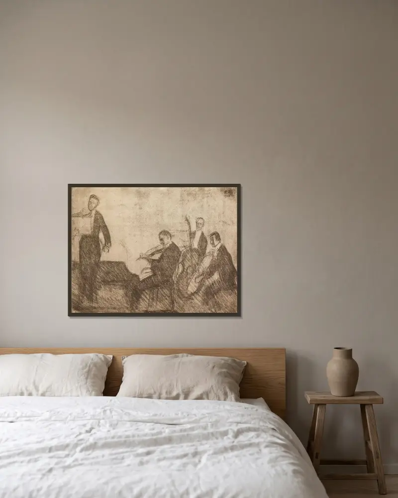 Music av Magnus Enckell inramad på en vägg