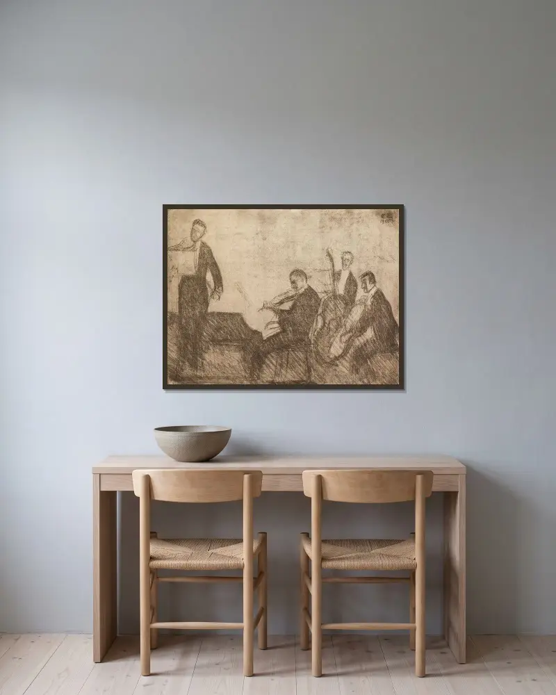 Music av Magnus Enckell inramad på en vägg