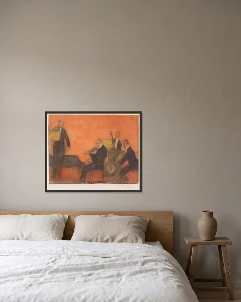 Musik av Magnus Enckell inramad på en vägg