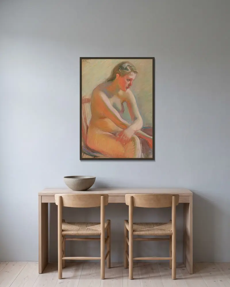 Akt av Magnus Enckell inramad på en vägg