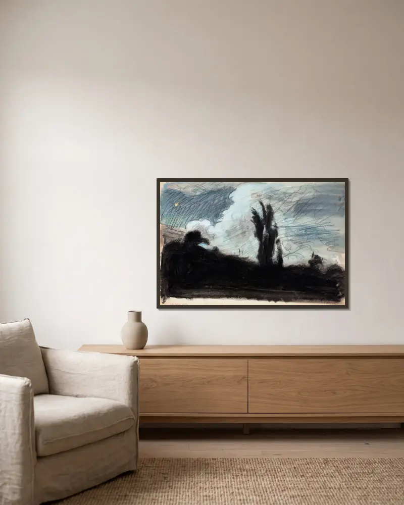 Noční krajina, Magnus Enckell v rámu na stěně