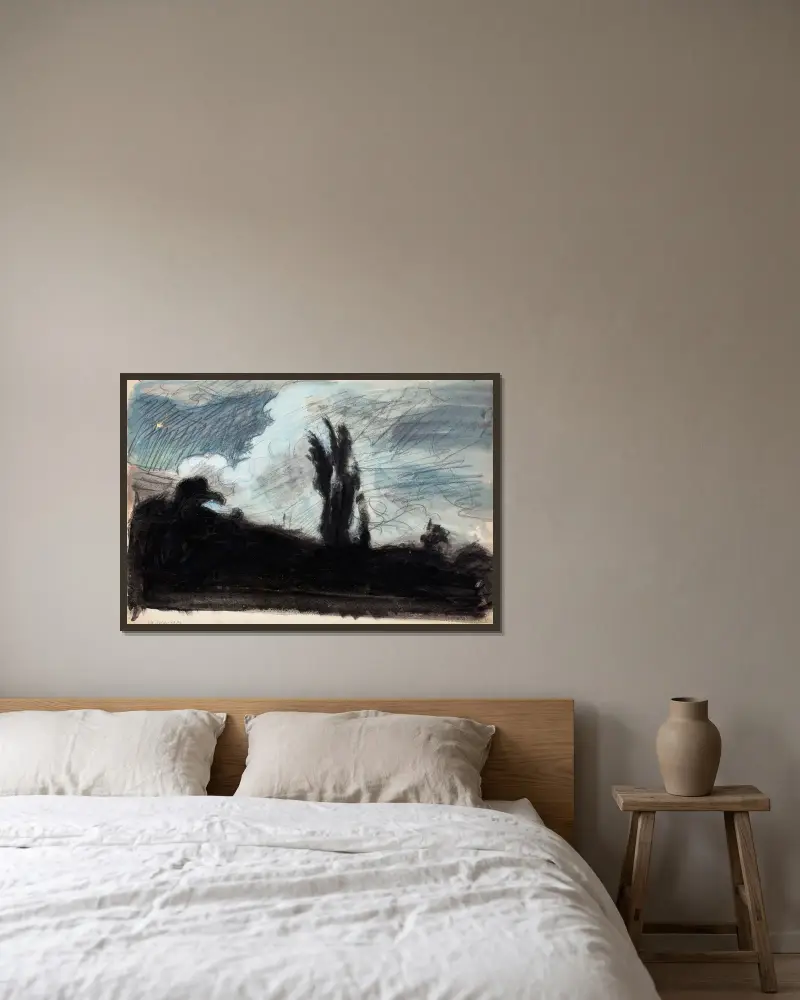 Noční krajina, Magnus Enckell v rámu na stěně