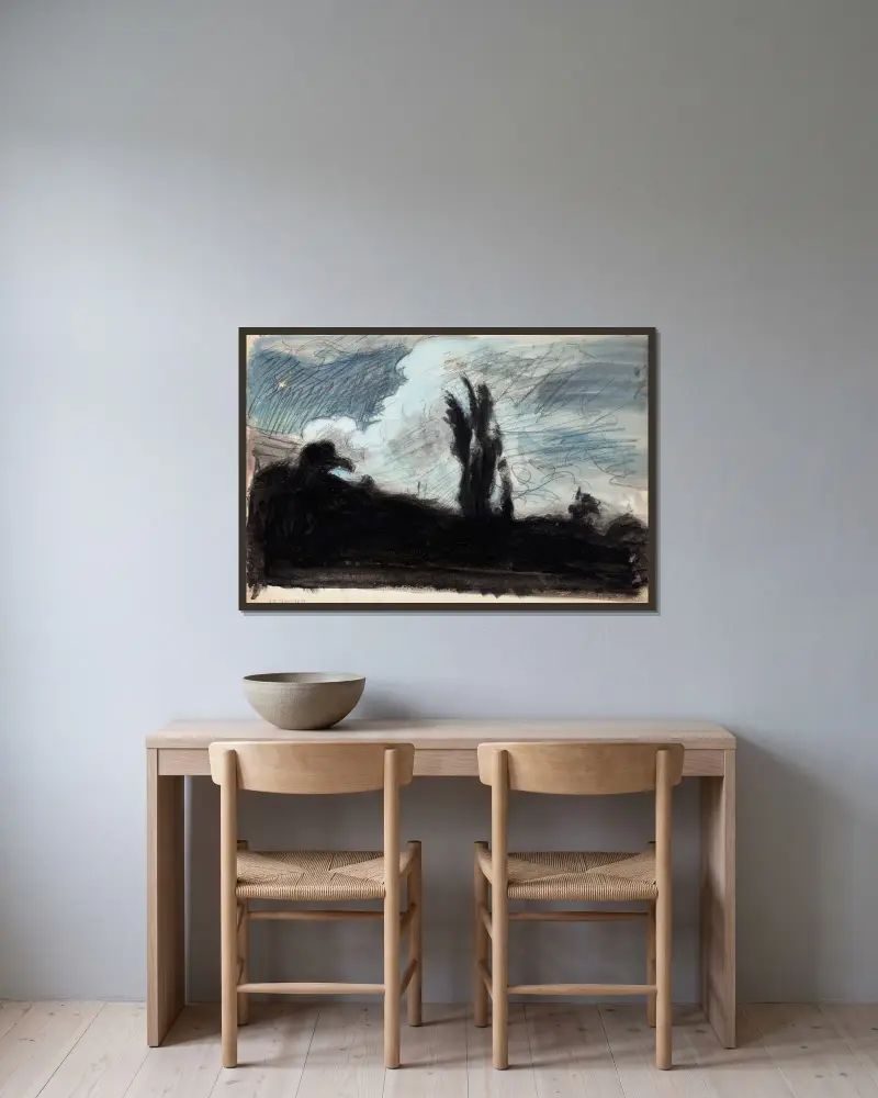 Noční krajina, Magnus Enckell v rámu na stěně