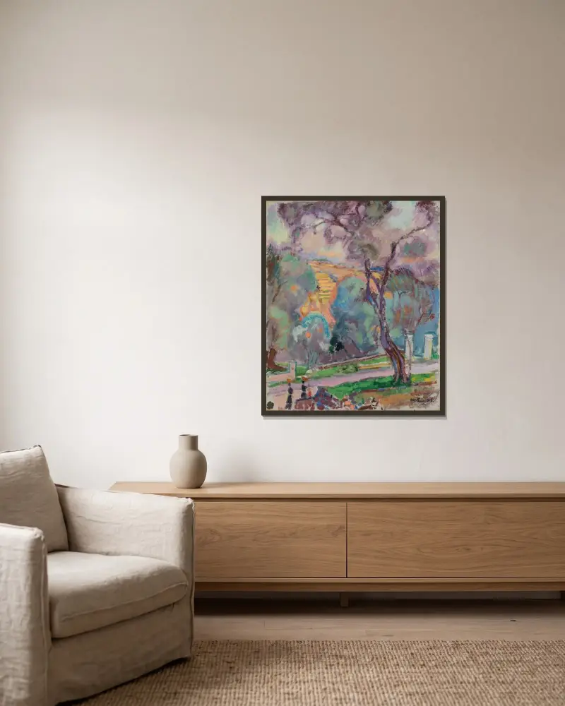 Parkvy från San Remo av Magnus Enckell inramad på en vägg