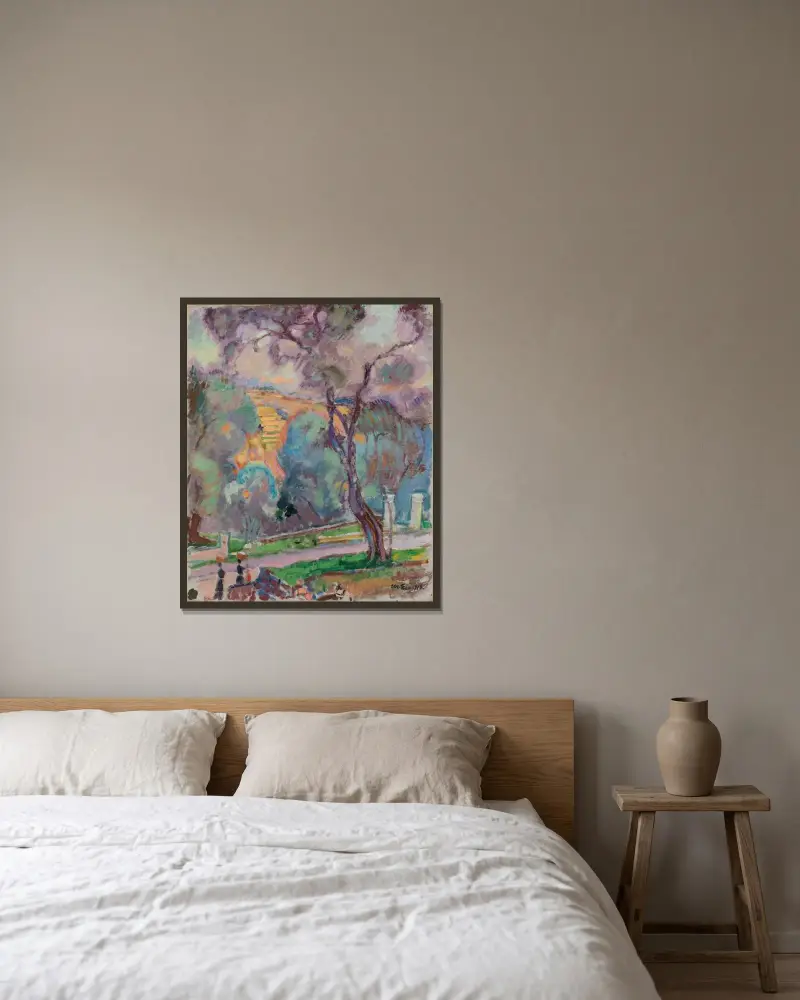 Parkvy från San Remo av Magnus Enckell inramad på en vägg