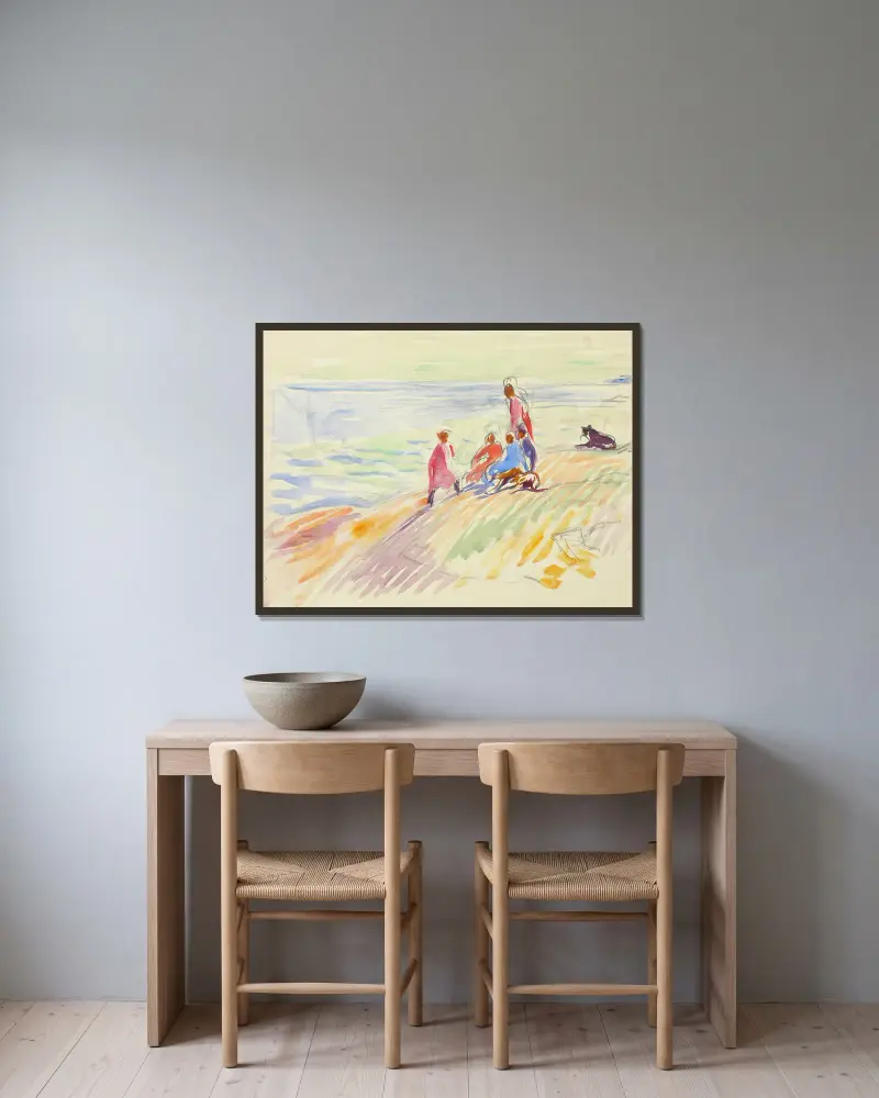 Pobřežní krajina, 1910 – č. 2, Magnus Enckell v rámu na stěně