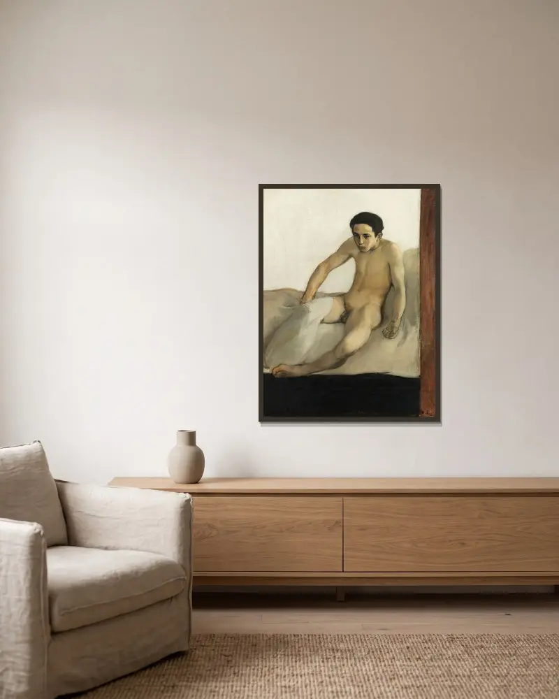 Uppvaknandet av Magnus Enckell inramad på en vägg
