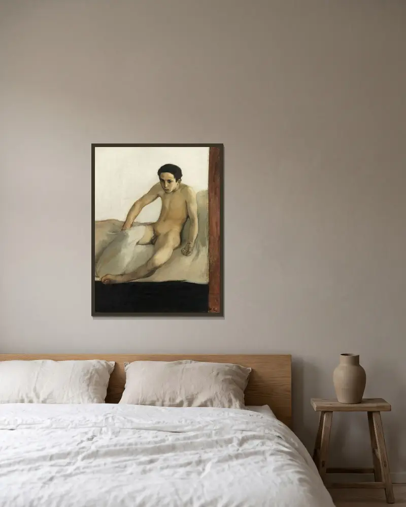 Uppvaknandet av Magnus Enckell inramad på en vägg