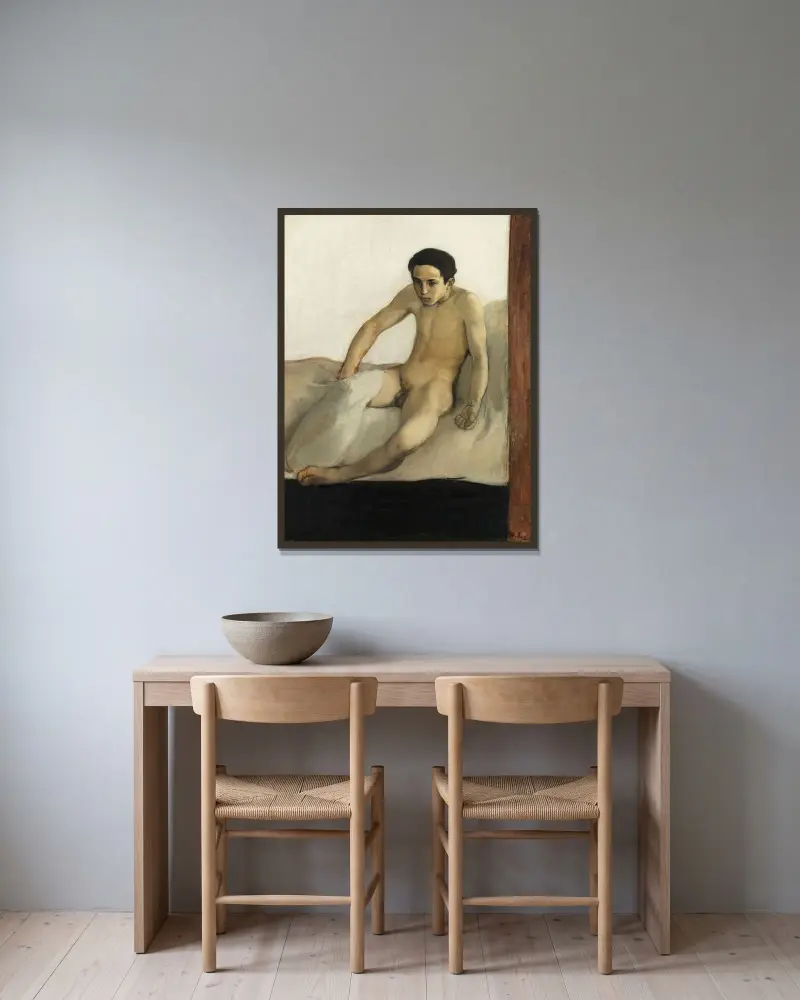 Uppvaknandet av Magnus Enckell inramad på en vägg