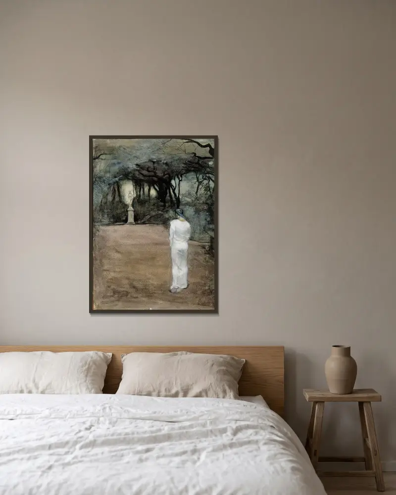 Venusdyrkan av Magnus Enckell inramad på en vägg