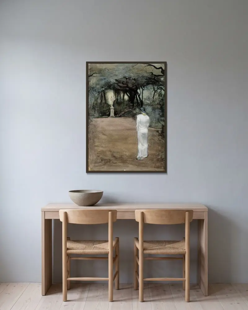 Venusdyrkan av Magnus Enckell inramad på en vägg