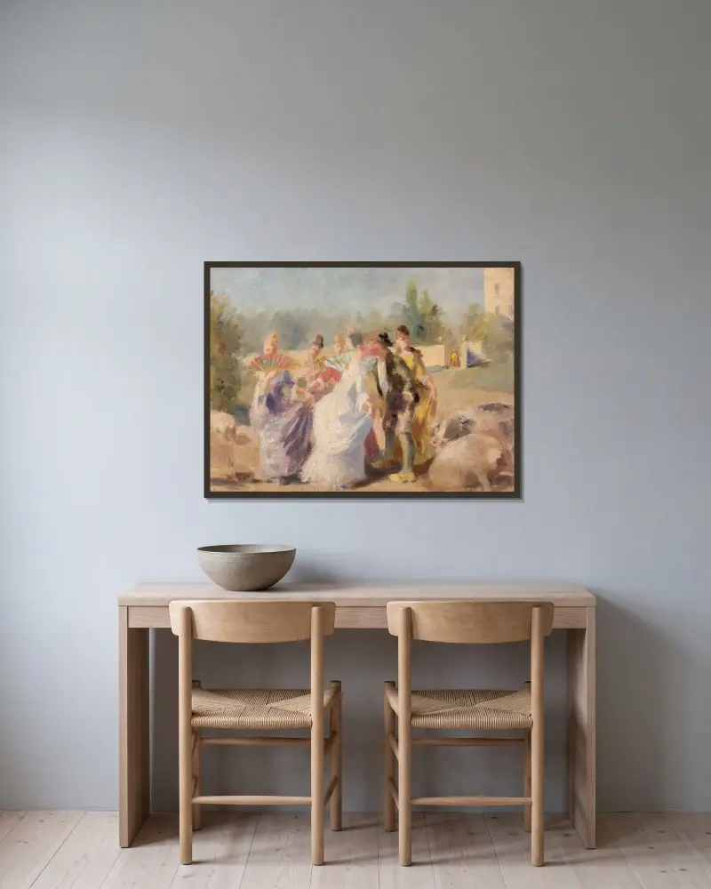 Prinsessan och svinaherden av Magnus Enckell inramad på en vägg