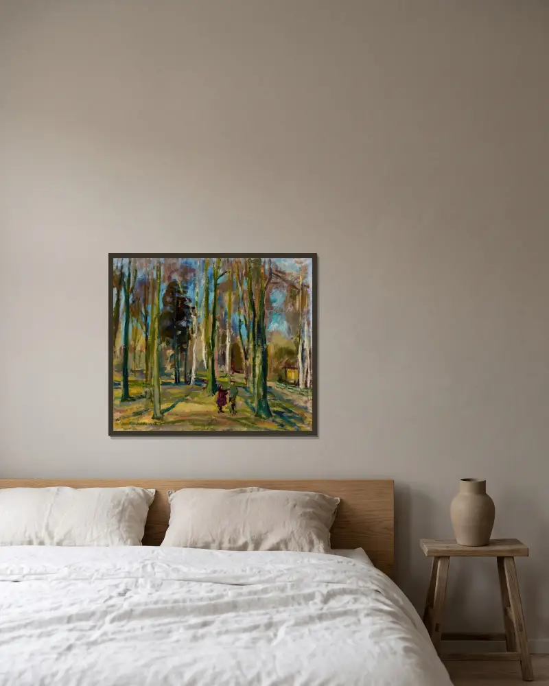 Utsikt från Kaivopuisto av Magnus Enckell inramad på en vägg