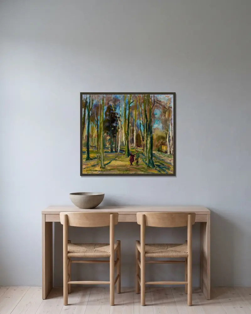 Utsikt från Kaivopuisto av Magnus Enckell inramad på en vägg