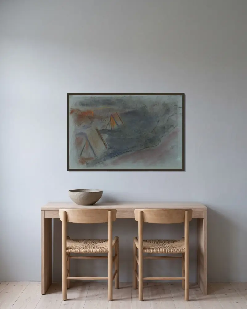 Arbetshäst, studie av Magnus Enckell inramad på en vägg
