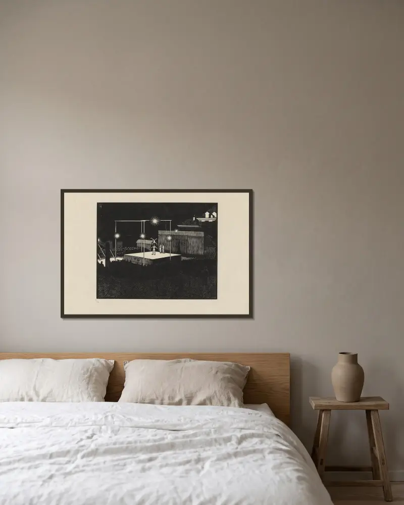 Arène von Marc Gonthier gerahmt an einer Wand
