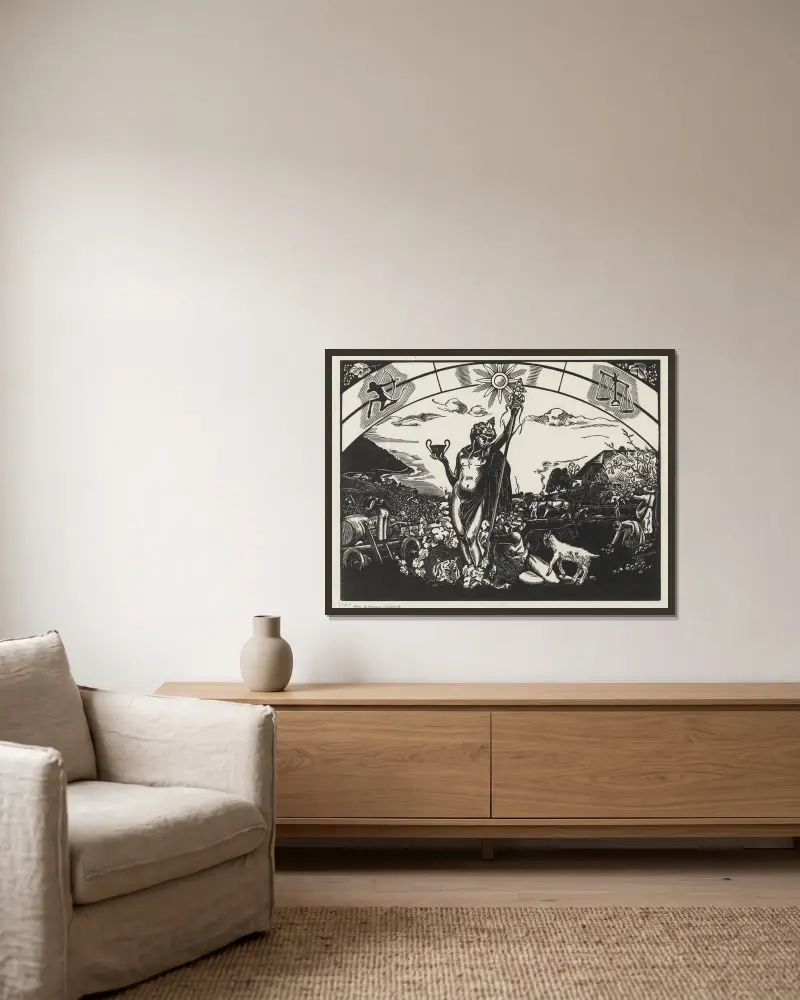 Herbst, Allegorie von Marc Gonthier gerahmt an einer Wand
