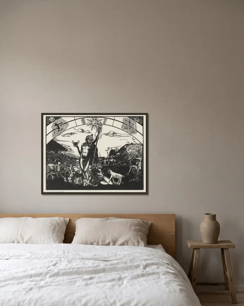 Herbst, Allegorie von Marc Gonthier gerahmt an einer Wand