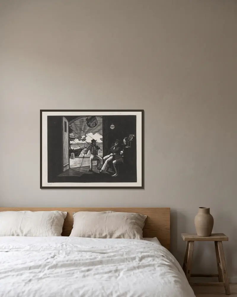 Gespräch von Marc Gonthier gerahmt an einer Wand