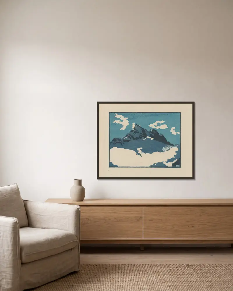 Dents du Midi (3 couleurs) von Marc Gonthier gerahmt an einer Wand