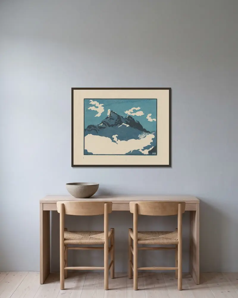 Dents du Midi (3 couleurs) von Marc Gonthier gerahmt an einer Wand