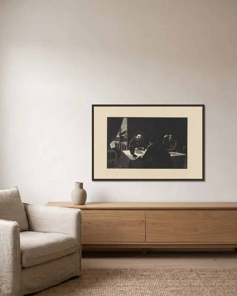 Emmaüs. von Marc Gonthier gerahmt an einer Wand