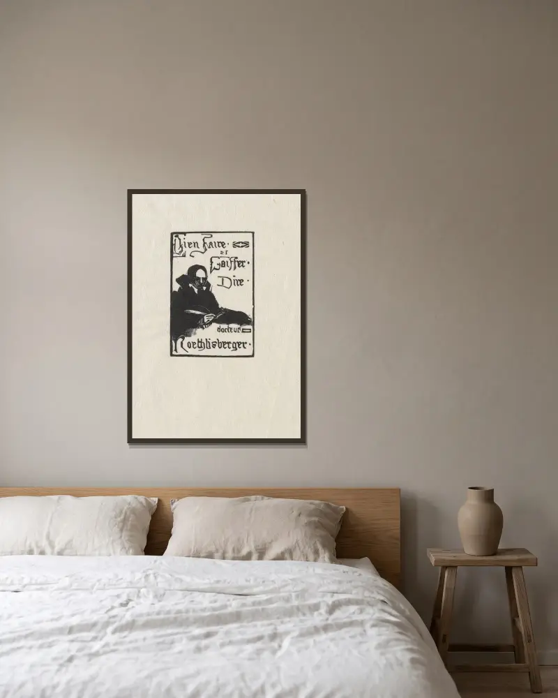 Ex Libris de Dr. Röthlisberger von Marc Gonthier gerahmt an einer Wand
