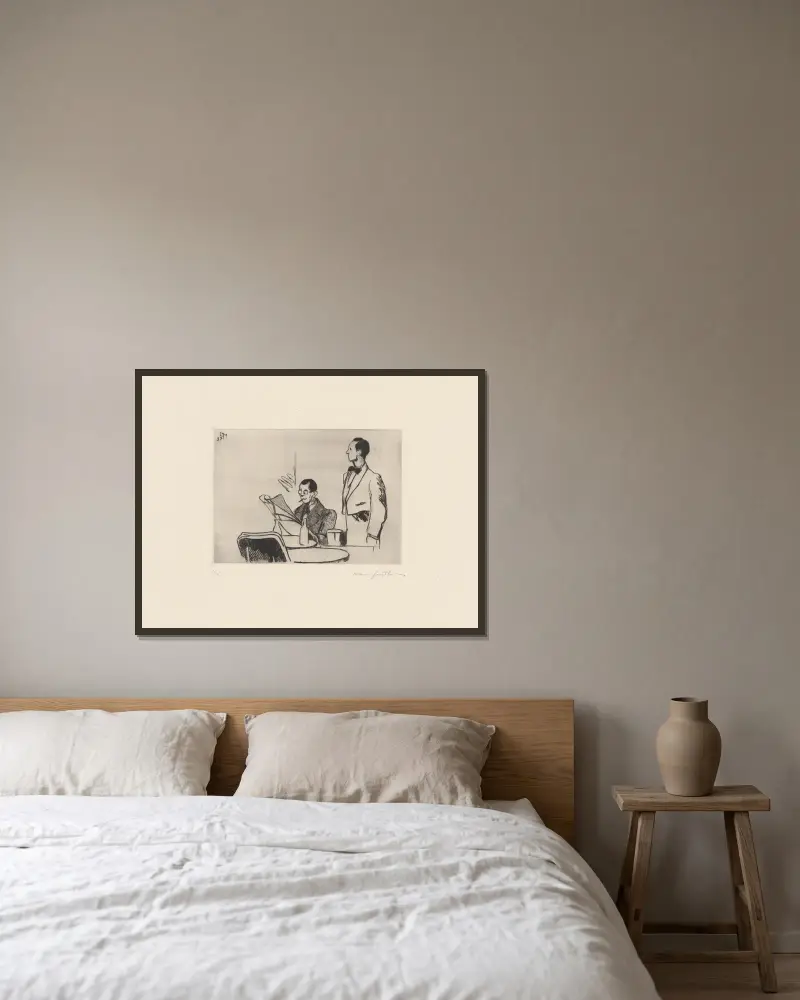 Caféhauskellner, Dôme von Marc Gonthier gerahmt an einer Wand
