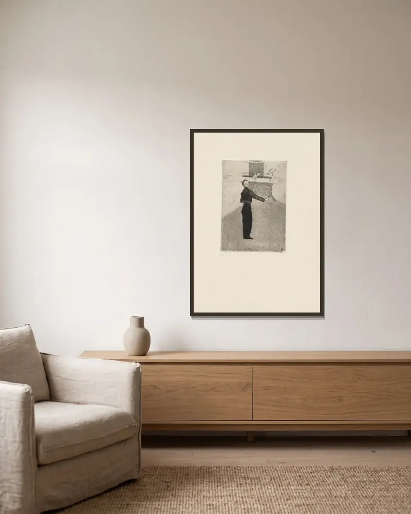Jongleur von Marc Gonthier gerahmt an einer Wand