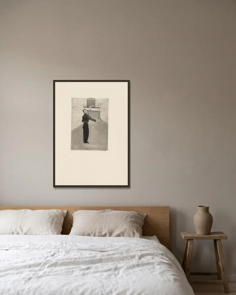 Jongleur von Marc Gonthier gerahmt an einer Wand