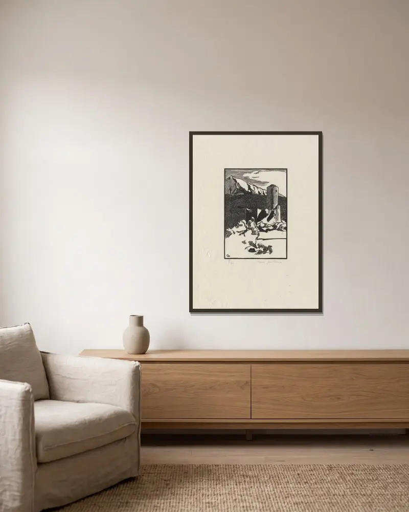 La Batiaz (Martigny) von Marc Gonthier gerahmt an einer Wand
