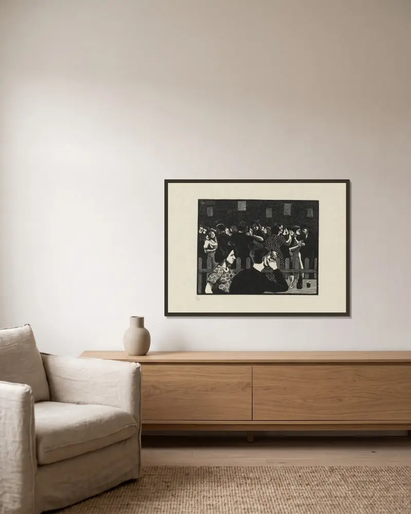 Le bal von Marc Gonthier gerahmt an einer Wand