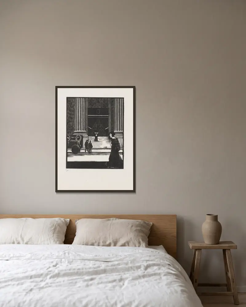 Le corbillard von Marc Gonthier gerahmt an einer Wand