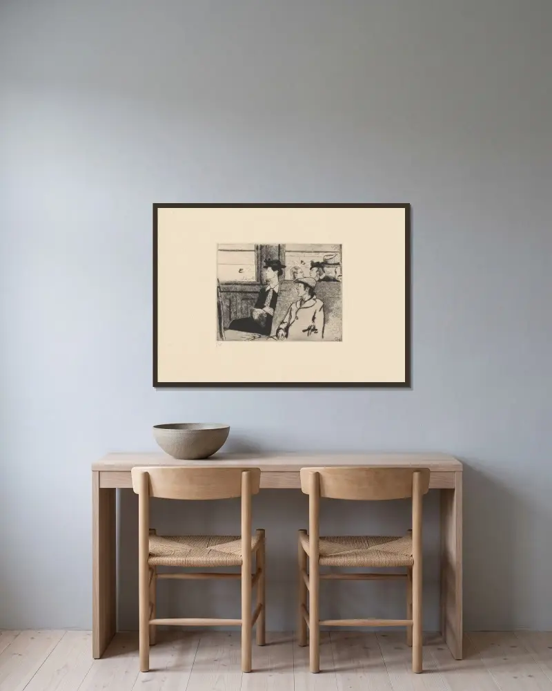 Le Wagon von Marc Gonthier gerahmt an einer Wand