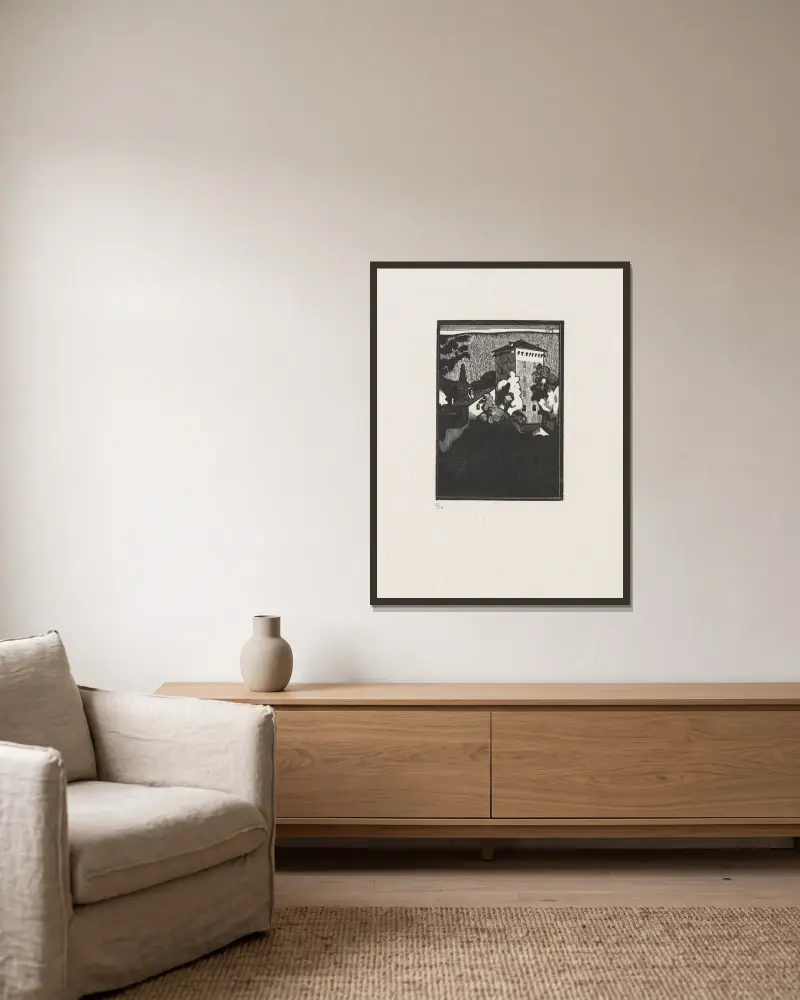 Les Cléas (VD) von Marc Gonthier gerahmt an einer Wand