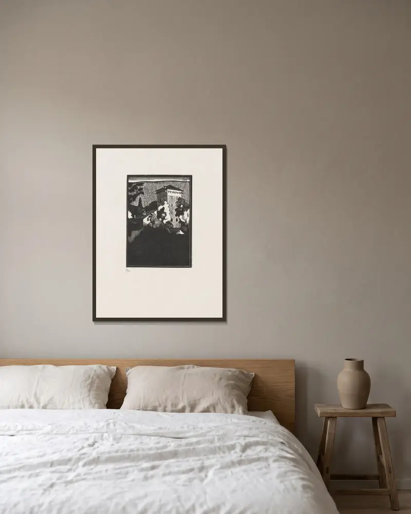 Les Cléas (VD) von Marc Gonthier gerahmt an einer Wand