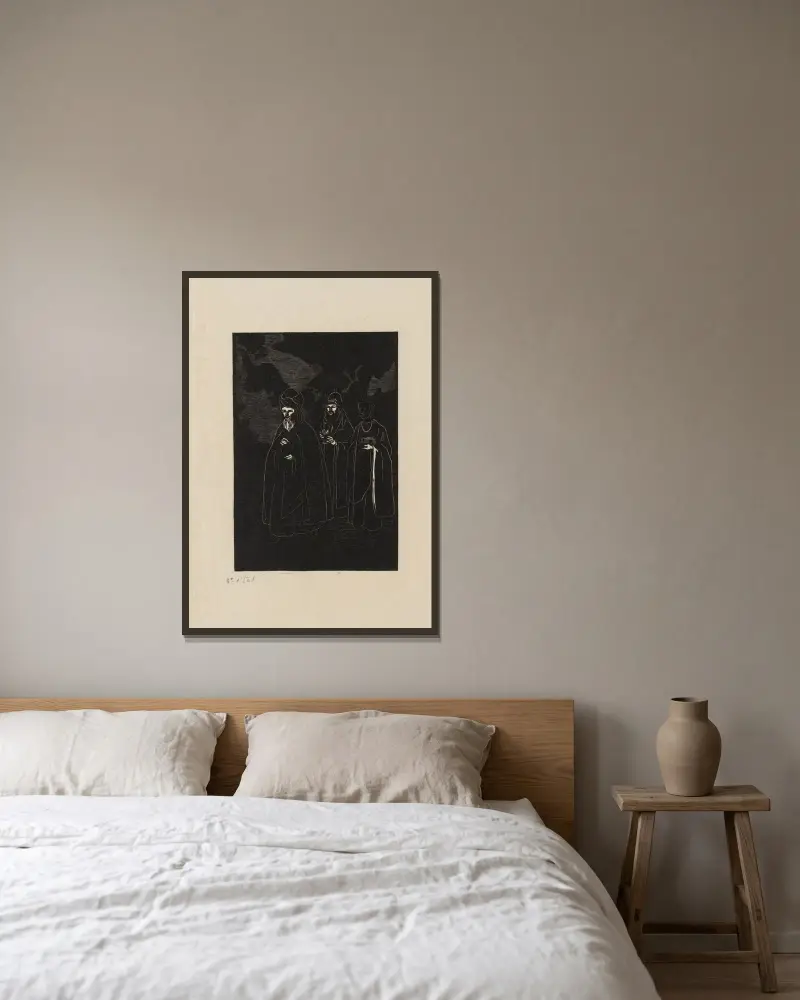 Les rois mages. von Marc Gonthier gerahmt an einer Wand